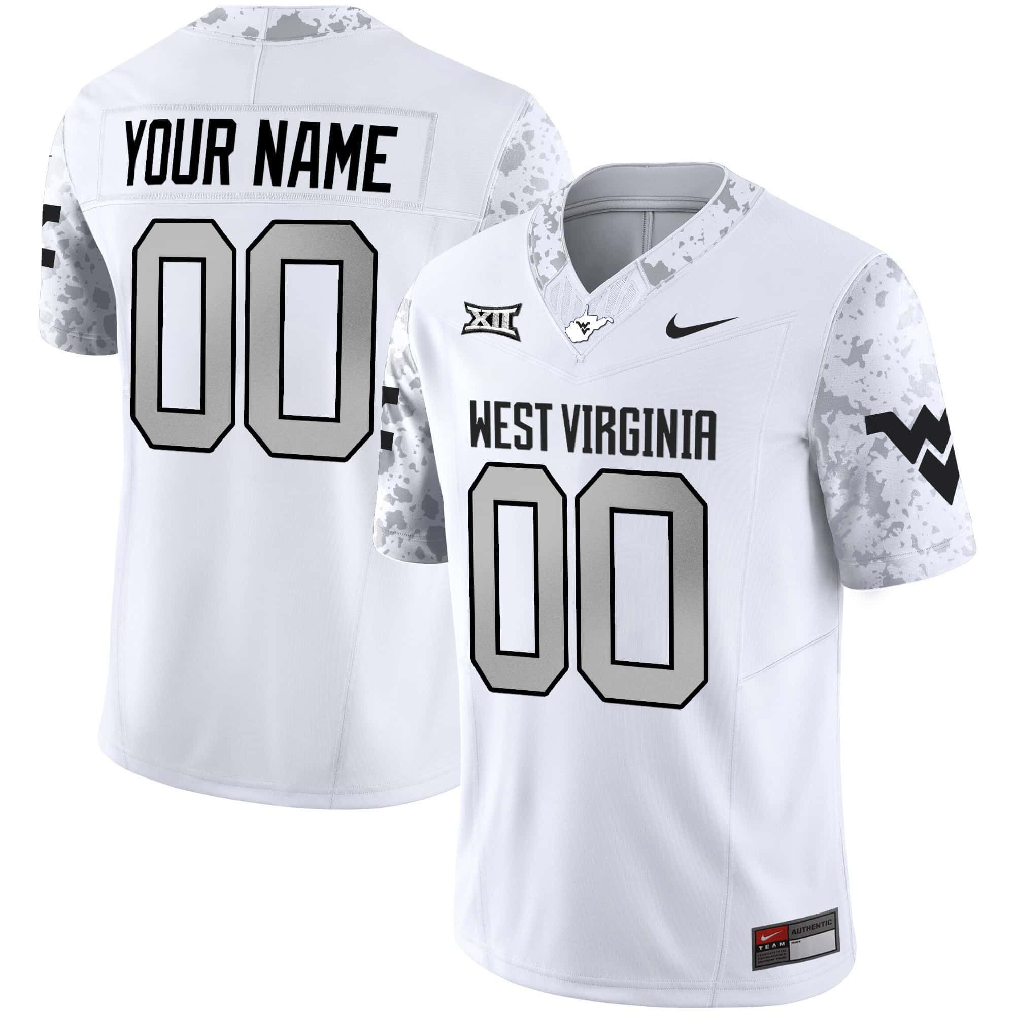 Men West Virginia Mountaineers White 2024 Nike Vapor Limited Custom NCAA Jersey